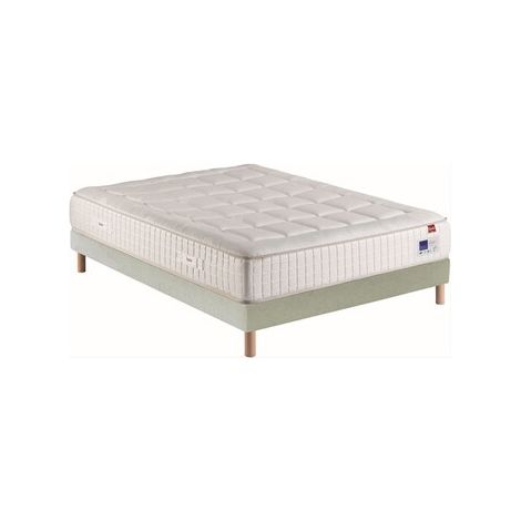 Matelas Epeda BEAU DORMIR LIN 160x200 ressorts ensachés MULTI-AIR + sommier tapissier rembourré 15 cm