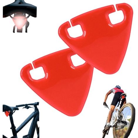 Réflecteurs de vélo lot de 2 - plaques réfléchissantes rouge-orange pour selle et cadre, 6 x 7 cm (1/5)