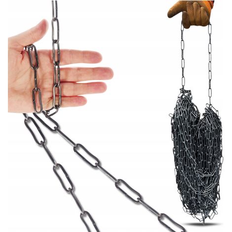Chaîne technique à maillons D2 - 4 mm - Soudée - 1 m - Épaisseur
