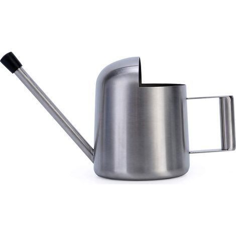 Annaffiatoio in acciaio inox spazzolato spesso da 300 ml con beccuccio lungo, mini annaffiatoio per bonsai, fiori e piante in giardino, casa, ufficio e patio. (1/5)