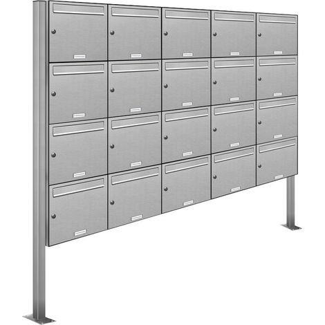 20er Edelstahl Standbriefkasten Anlage Freistehend (1/5)