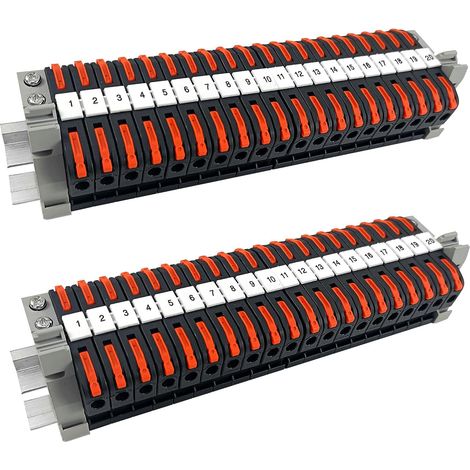 40 Pièces Bornier Electrique Rail Din, Bornier Electronique Terre, Connecteur Electrique Rapide, Borne de Connexion électrique, pour Projets de Bricolage Câblage (1/5)