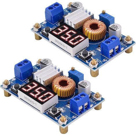 2pièces DC-DC Buck convertisseur de Tension Module d'alimentation Module abaisseur 4-38V to 1.25-36V avec Affichage LED (1/5)