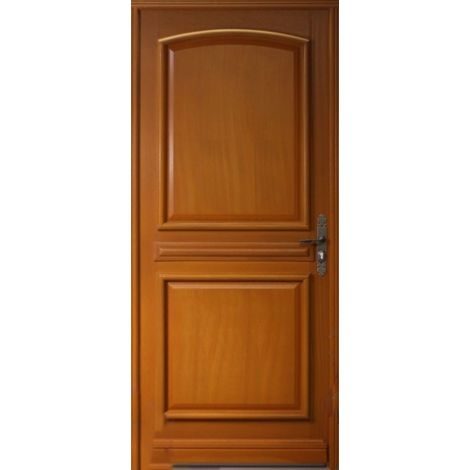 Gd Menuiseries – Porte d'entrée en bois pleine Garnier H215 x L90 cm – Ouverture gauche – Épaisseur cadre 4 cm – Pour espaces humides