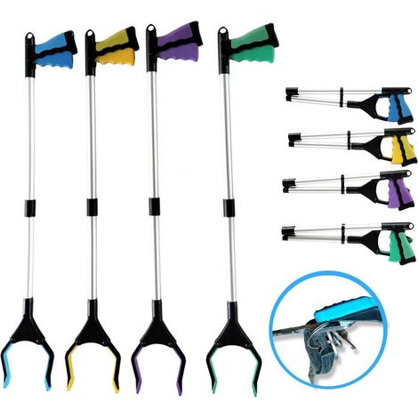 Outils de Ramassage 32" , Pince Télescopique Outil d'Aide Handicapé Pince de Préhension en Aluminium pour Ramassage des Déchets, Ramasse-litière,3pcs (1/5)