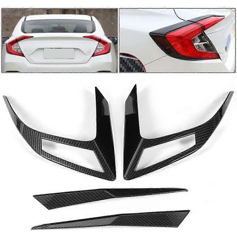 4 caches de feux arrière style fibre de carbone compatibles avec Honda Civic 10e génération (2016-2019) (1/5)