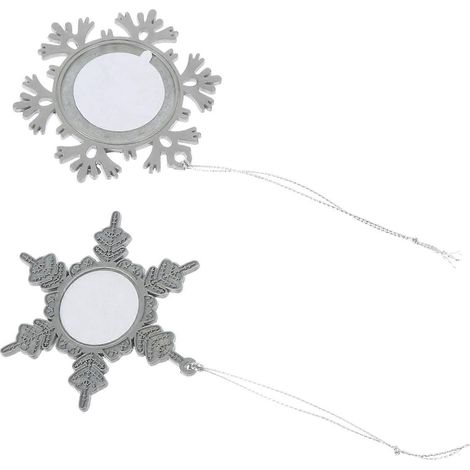 Weihnachtsdekoration: Schneeflocken-Fotorahmen, Schneeflocken-Weihnachtsbaumanhänger, Schneeflocken-Fotorahmen aus Metall, Weihnachtsschmuck (1/5)