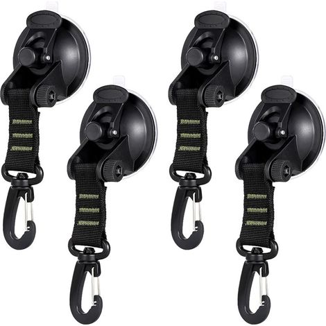 Ancre à Ventouse 4PCS Ventouses d'ancrage, Ventouse de Camping avec Fixation, Crochet d'Arrimage pour Tendeurs de Voiture, Auvents, Voiture Bateau Camping Tente Bagage (1/5)