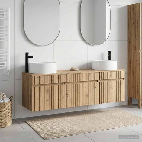 vidaXL Bathroom Cabinet Set 3 pcs Artisan Oak 49 x 44.5 x 65.5 cm (1/5)