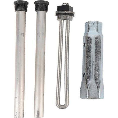 Ensemble de 4 éléments chauffants métalliques pour chauffe-eau de camping-car, comprenant une clé, une douille et une tige d'anode, améliorant ainsi les performances de remplacement du chauffe-eau de (1/5)