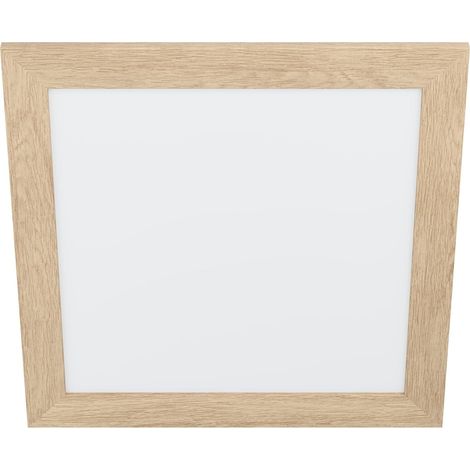 Luminaire plafonnier, panneau LED avec encadrement en bois (1/4)