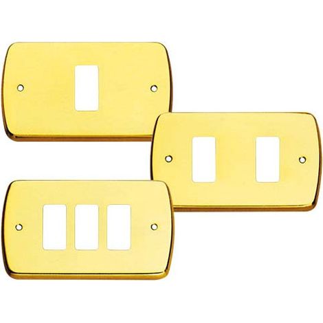 Placca Coprinterrutore magic in ottone Lucido  - 1 Posto - 1 Pz