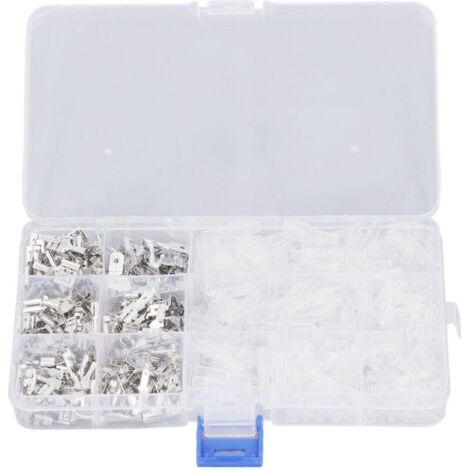 480 Male and Female Fork Wires Connectors 2.8mm 4.8mm 6.3mm Tinned Copper Wire Terminals with Insulating Sleeves,DUBUNS