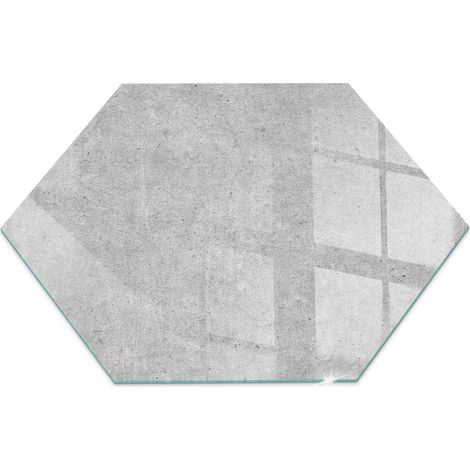 Plaque en verre Cheminée Protecteur de Sol Sous la Cheminée Verre Trempé Protection Thermique Texture béton brut h40 cm (1/5)