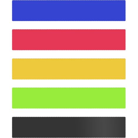 Resistance Band Set - 5 Levels Latex Exercise Bands - Home Gym Fitness Training for Legs Abs Glutes - 5 Pieces (1/5)