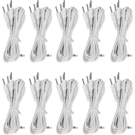 Lot de 10 câbles électrodes DC3.5mm à broche mâle pour appareil TENS et machine de physiothérapie, connecteur 4-en-1. (1/5)