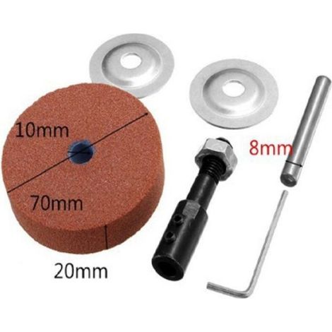 Adaptateur Roue Meulage - 70x20x10 mm - Pour Perceuse Électrique - 8 mm Tige - Vert (1/4)