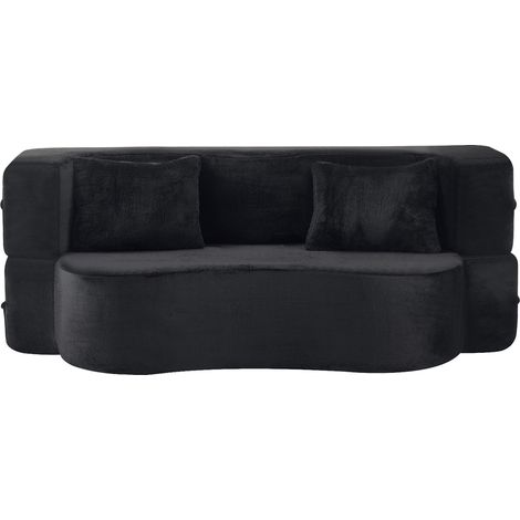 CHICFURN Sofá cama 180 x 55 x 70 cm de espuma negra, plegable, sin montaje para salón (1/5)