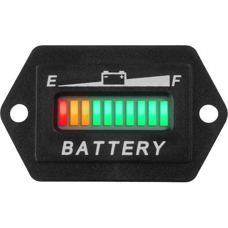 Jauge de batterie 12V/24V indicateur de niveau de batterie pour batteries plomb-acide, affichage simple et multi-écran, utilisé dans les tondeuses à gazon, les vélos électriques. (36V) (1/5)