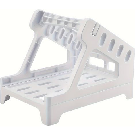 Support d'imprimante de bureau pour la maison ou l'école, avec rangement pour rouleaux d'étiquettes thermiques et papier en accordéon, support résistant, blanc, 1 pièce (1/5)