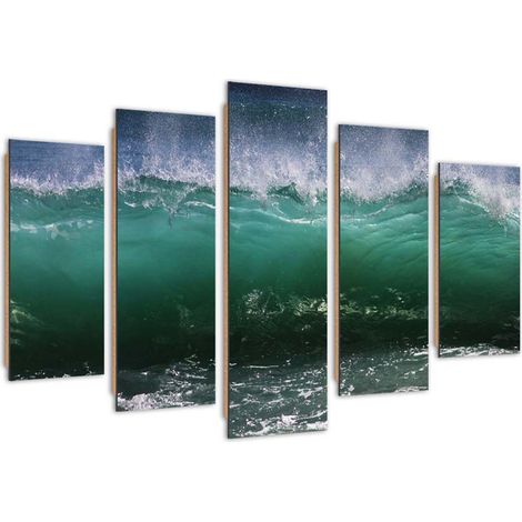 Quadro deco panel 5 parti, Onda tempestosa - 150x100 (1/5)