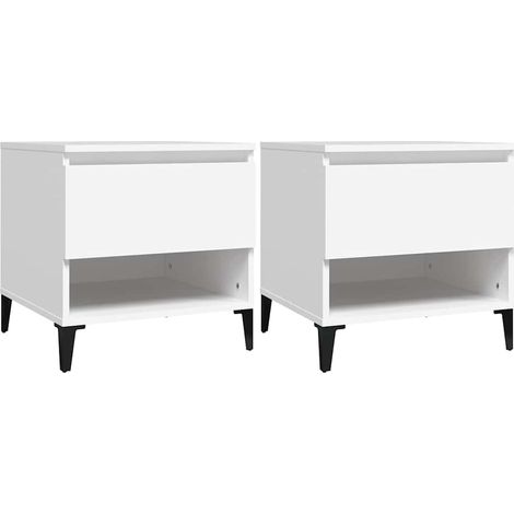 Maison Exclusive - Beistelltische 2 Stk. Weiß 50x46x50 cm Holzwer (1/5)