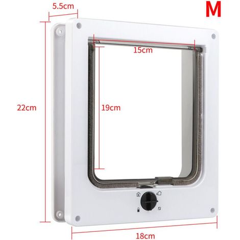 Chatière pour Chat, Chatière Imperméabiliser avec verrou Rotatif à 4 Voies pour Chat, Petit Chien, Facile à Installer et à Utiliser, Version améliorée-RAPANDA (1/4)