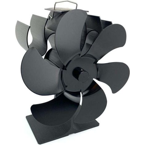 Ventilador de 6 aspas para estufa de leña con termómetro, ventilador de chimenea, aparato de calefacción eléctrico, se acopla al tubo de la chimenea para chimenea, estufa de pellets, chimenea de leña,