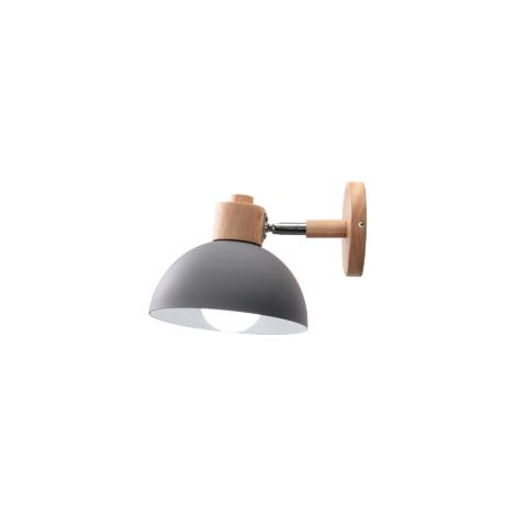 Applique Murale E27 - Lampe Industrielle en Fer avec Abat-jour Réglable 180° - Pour Chambre Salon Cuisine - Finition Grise (1/4)