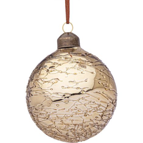 Sfera di vetro glaciate Bizzotto oro Ø8 cm