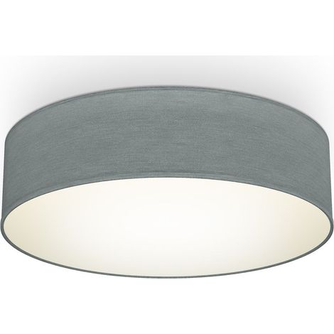 Deckenleuchte Ø38 cm - Stoffschirm, E27 Fassung, 2-flammig, grau