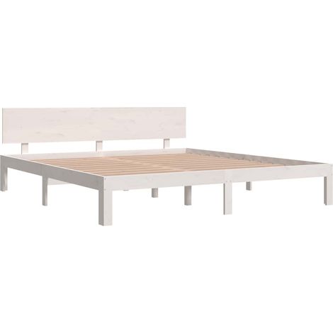 Massivholzbett Weiß 180x200 cm vidaXL (1/4)