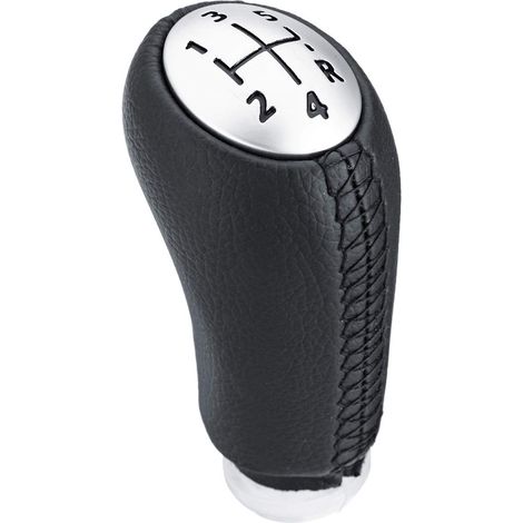 5 Speed Manual Gear Shift Knob for Renault Clio III 2005-09, Megane 2 Laguna 2 2003-09, Clio 4 2012-19 Black Leather with Adapter (1/5)