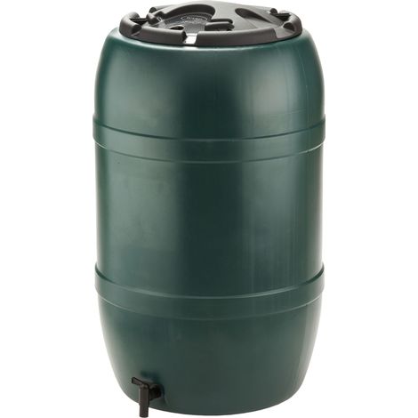 Regenwassertank Tonne rund 120 l grün H81xØ51 cm (1/4)