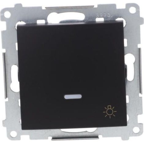 Simon 54 „Light“-Taster mit LED-Hintergrundbeleuchtung (Modul), 10AX 250V Schnellverbinder, matt schwarz DS1L.01/49