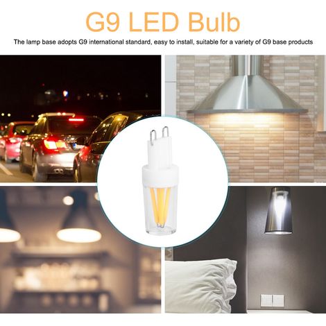 Lot de 10 ampoules LED G9 2W AC 230V de rechange avec culot à deux broches pour éclairage domestique (1/5)