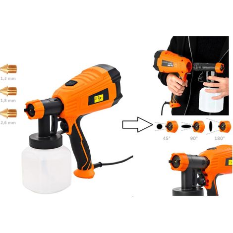 Pistolet à peinture électrique 500W - 800 ml + 3 buses interchangeables