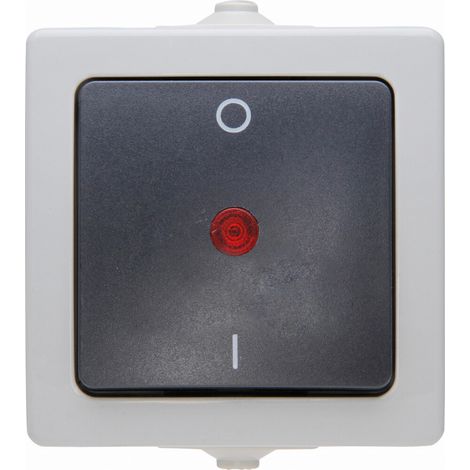KOPP Feuchtraum-Schalter Nautic 565296007, beleuchtet, grau