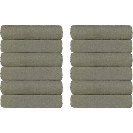 Set Asciugamani Bagno 100% Cotone Super Assorbenti Telo Doccia Spugna Professionali Salvietta Lavetta Viso Asciugamano Salviette Teli Asciugamano Ospite Qualità Hotel Lavette 12 Asciugamani - Tortora