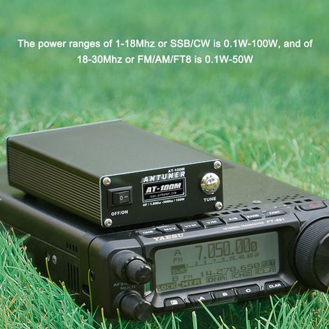ANTUATORE – Potente accordatore d'antenna da 1,8 MHz a 30 MHz, 100 W, con misuratore di onda stazionaria integrato e misuratore di potenza per radio HF USDX G1M FT-818 817 IC-705. (1/5)
