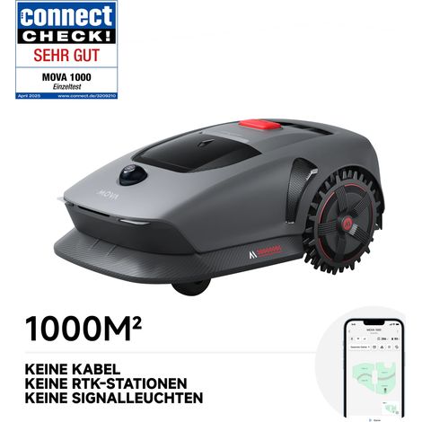 MOVA 1000 Mähroboter für bis zu 1000 m² – Roboter-Rasenmäher mit 3D-LiDAR und App-Steuerung