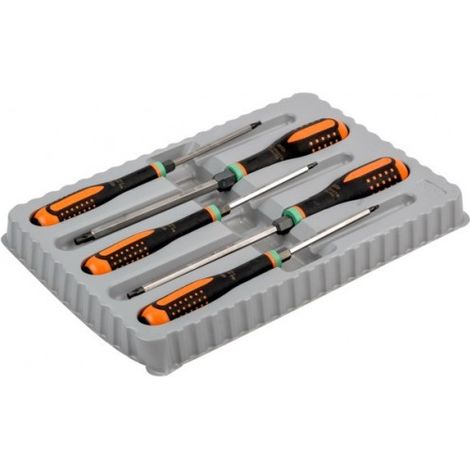 BAHCO - Jeu de Tvis TORX®/6 pans ERGO™ lame traversant, poignée résistante aux chocs-5pc