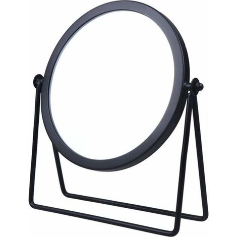 Bardusch-Miroir de maquillage rond avec cadre en métal pivotant pour table Noir (1/3)
