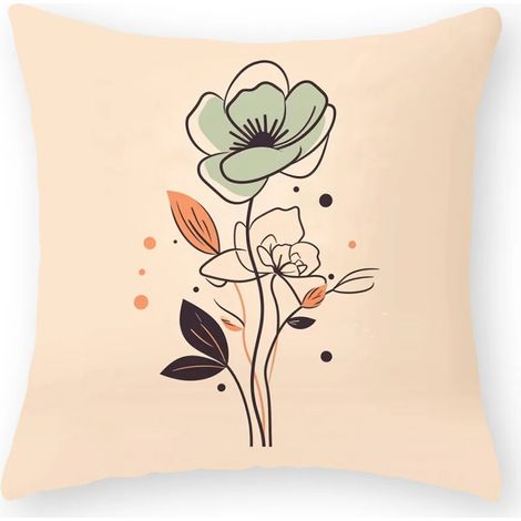 Housse De Coussin Coton Linen - Double Face - Pour Canapé Chaise Lit Voiture Intérieur Extérieur - 40x40 cm (1/5)