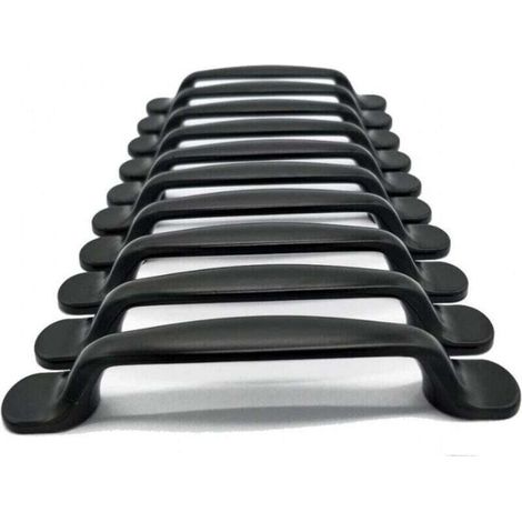 (20 pièces, noires) poignées avec un entraxe de 96 mm, adaptées aux armoires, penderies, tiroirs et armoires à chaussures (1/4)