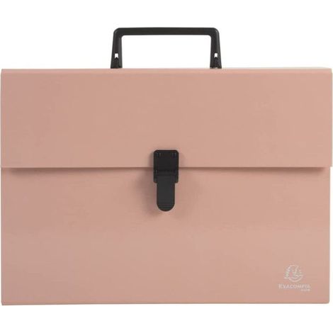 Valisette - Trieur - 18 compartiments - 32 x 24 cm - A4 - Rose corail - Exacompta (1/4)