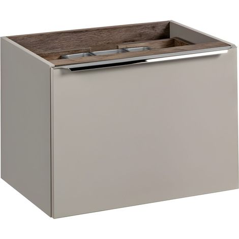 Meuble sous vasque VANTA taupe 60 cm – modèle suspendu avec 2 tiroirs