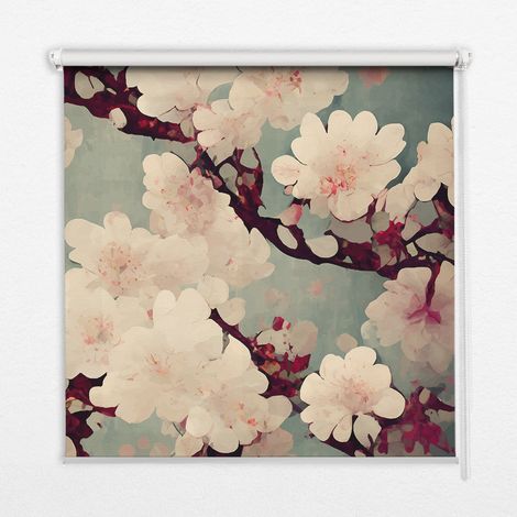 Tenda a Rullo Interna per Finestra - Tenda Filtrante Luce - Tenda Privacy - Tenda Decorativa Rettangolare - Rullo per Interni - (120 cm x 140 cm) - Fiori di ciliegio (1/5)