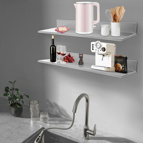 YISSALE - Werkzeug - 2er-Set Wandhalterungen aus Edelstahl, Ablageböden für Großküchen, Wandregale, Tragkraft 40 Pfund. (1/5)