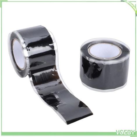 Ruban adhésif en silicone - FAFEICY - 2 rouleaux 1,5 m - Auto-fusionnant sans colle - 25 mm - Noir (1/4)